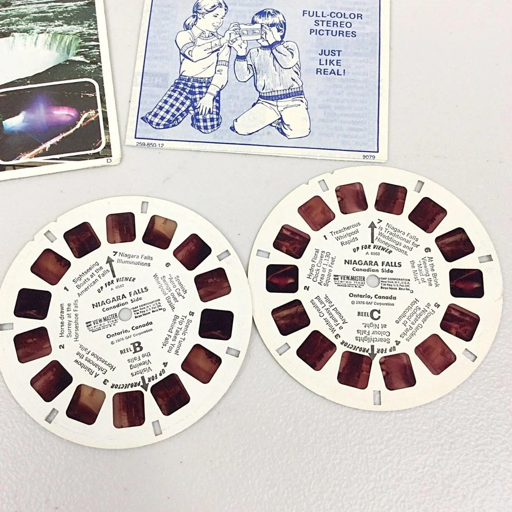 Vintage 1976 GAF View Master Niagara Falls Canada Side 3 Reel Set A656 Travel